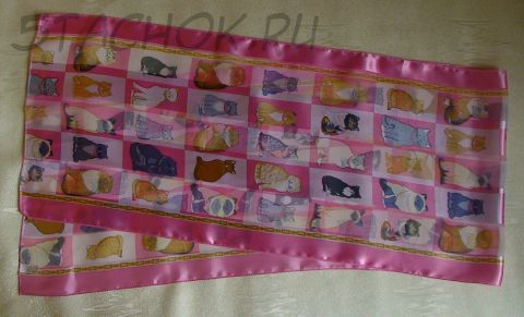 Шарфик "Породы кошек" розовый