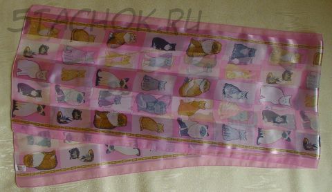 Шарфик "Породы кошек" светло-розовый