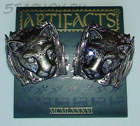 Серьги "Леопард" под платину с кристаллами сваровски