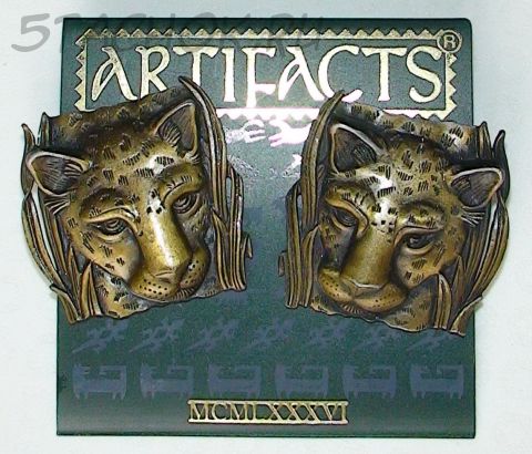 Серьги "Леопард" под античное золото