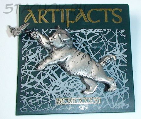 Брошь "Котенок с бабочкой" под олово