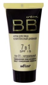 БЕЛИТА. BB  CREAM. КРЕМ  ДЛЯ  ЛИЦА  КОМПЛЕКСНЫЙ  "7:1", ДНЕВНОЙ, SPF-15, ТОН  №01  (НАТУРАЛЬНЫЙ)  30 МЛ.