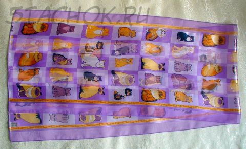 Шарфик "Породы кошек" лиловый