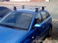 Багажник на крышу Kia Rio, Атлант, аэродинамические дуги