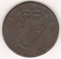 1/2 пенни 1769 г. Ирландия