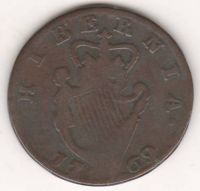 1/2 пенни 1769 г. Ирландия