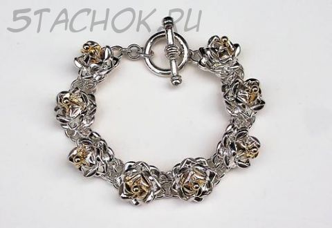 Браслет "Розы" под серебро и золото