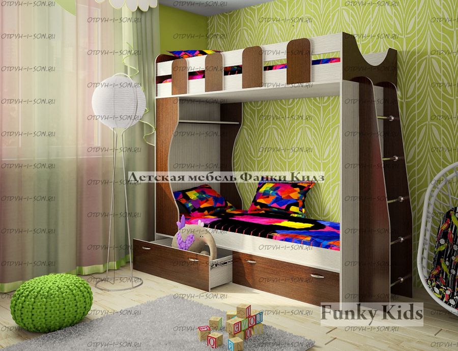 Кровать двухъярусная Фанки Кидз-5 СВ