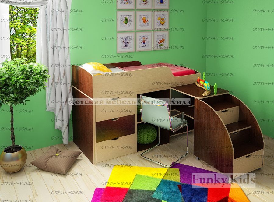 Кровать-чердак Фанки Кидз-14 ФМ