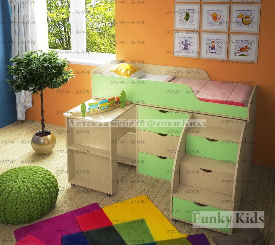 Кровать-чердак Фанки Кидз 14/2 ФМ