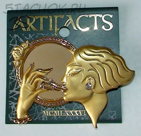 Брошь "Макияж" под золото