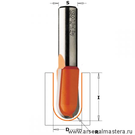 Фреза пазовая радиусная R=4,75 S=8 D= 9,5 x 6,4 CMT 914.095.11