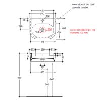 раковина Kerasan Flo 3141, схема