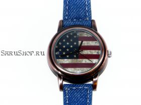 Часы  Флаг США  Джинсовые