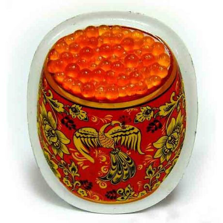 Бочка с красной икрой (хохлома)