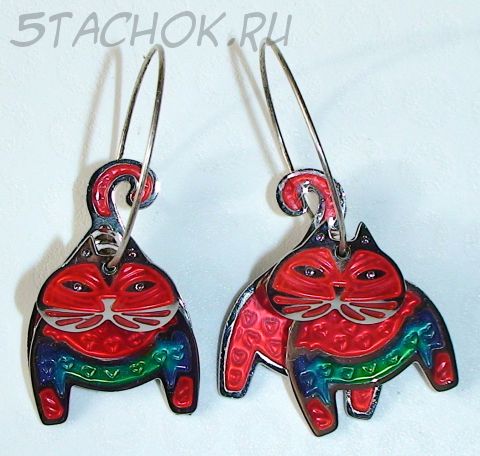 Серьги-кольца "Кот персидский"