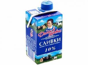 Сливки ДВД, 10%, 470 г.