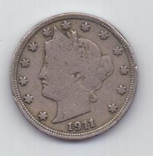 5 центов 1911 г. США