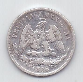 25 сентаво 1886 г. Мексика