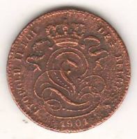 1 сантим 1901 г. Бельгия