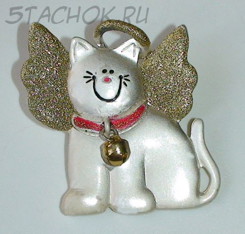 Брошь "Котик-ангелочек"