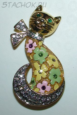 Брошь "Гламурррная кошечка"