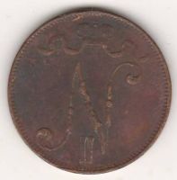 5 пенни 1908 г. Финляндия Российская империя