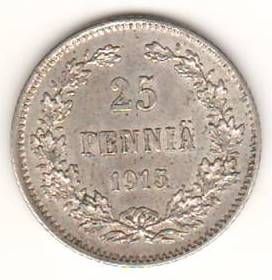 25 пенни 1915 г. Финляндия Российская империя