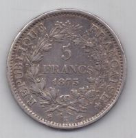 5 франков 1873 г.  Франция редкий монетный двор