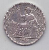 1 пиастр 1909 г. Французский Индокитай