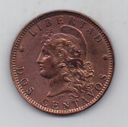 2 сентаво 1893 г. Аргентина