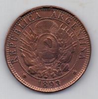 2 сентаво 1893 г. Аргентина