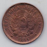 2 сентаво 1893 г. Аргентина