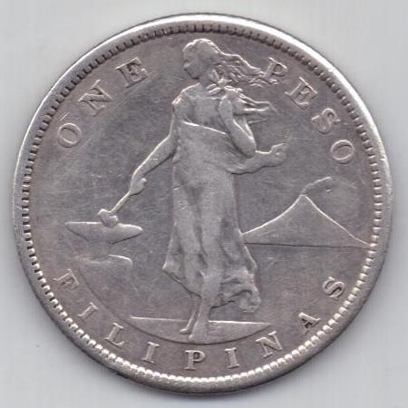 1 песо 1908 г. сша (филиппины)