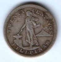 20 центов 1903 г. США Филиппины редкий год