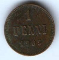 1 пенни 1909 г. Финляндия Российская империя