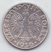 2 злотых 1936 г. парусник