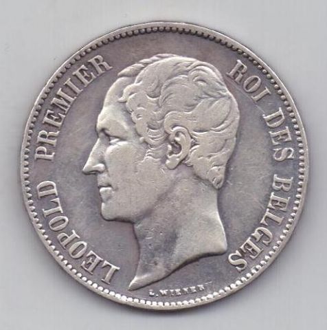 5 франков 1865 г. Бельгия