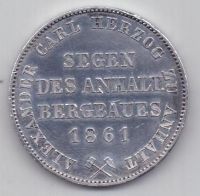 1 талер 1861 г. Анхальт