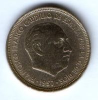 5 песет 1957 г. Испания