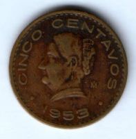 5 сентаво 1953 г. Мексика