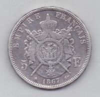 5 франков 1867 г. Франция