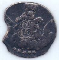 5 копеек 1755 г. Большой кружок 16.5 мм. Редкость