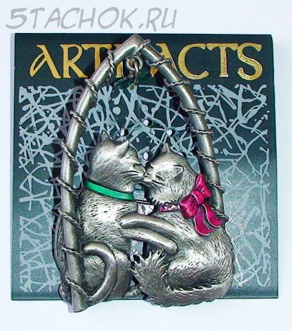 Брошь "Кошачий поцелуй" под олово/эмаль