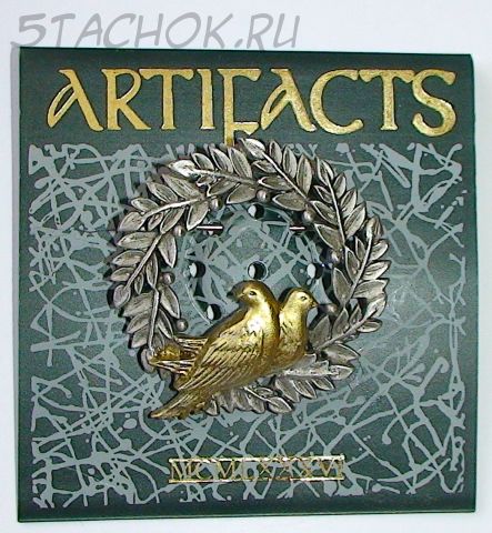 Брошь "Два голубка" под олово/золото