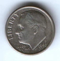 10 центов 1990 г. США