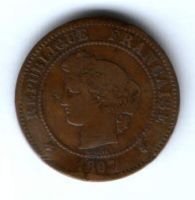 5 сантимов 1897 г. Франция