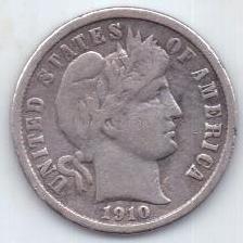 1 дайм 1910 г. США