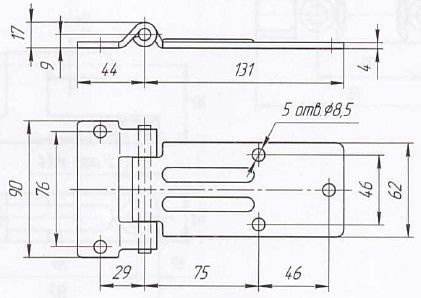 Петля дверей L=142 мм (Арт: 030800S)