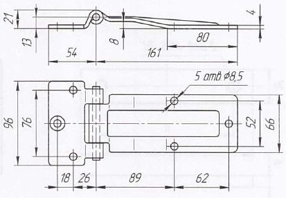 Петля дверей L=161 мм (Арт: 030900)